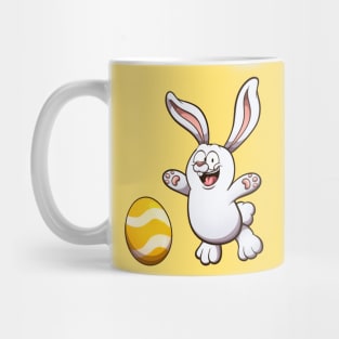 Cute Jumping Easter Bunny With Easter Egg Mug